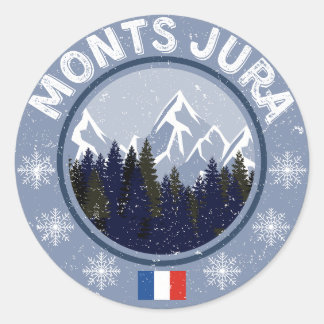 Jura Ski Resort Mountains Classic Round Sticker