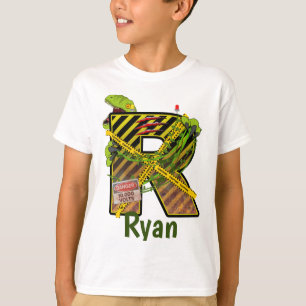Jurassic Alphabet   Initial Letter Custom Name   R T-Shirt