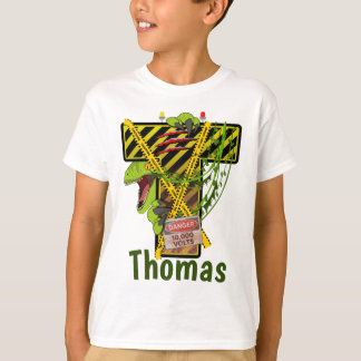 Jurassic Alphabet | Initial Letter Custom Name | T T-Shirt