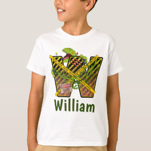 Jurassic Alphabet   Initial Letter Custom Name   W T-Shirt