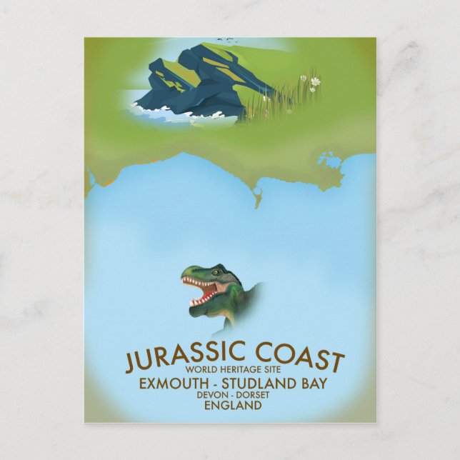 Jurassic Coast England South Coast Travel poster Postcard (Front)