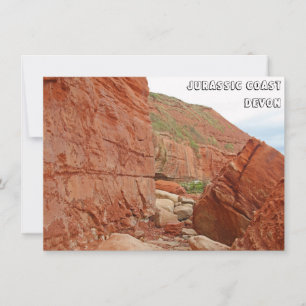 Jurassic Coast red rocks, Devon, England card