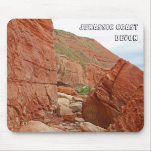 Jurassic Coast red rocks, Devon, England Mouse Pad