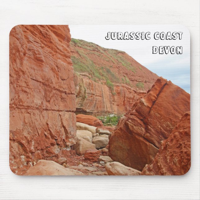 Jurassic Coast red rocks, Devon, England Mouse Pad (Front)