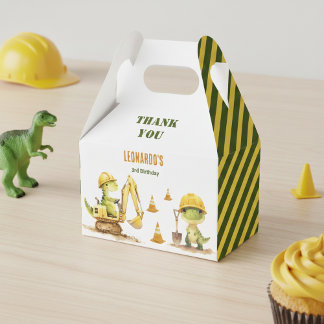 Jurassic Construction Zone Boy Birthday Favor Box