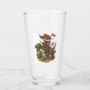 Jurassic Cowboy Skull � Funny Dino Rodeo Glass