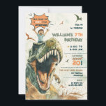 Jurassic Dino Ride 2 Birthday Party  Invitation<br><div class="desc">Introducing our Jurassic Dino Ride 2 Birthday Invitation, available as printed version and also ready for instant download in a printable format. This invitation transports you to the Jurassic world, where dinosaurs and pterodactyls roam freely. Capturing the essence of adventure and excitement, our invitation features a brave young explorer fearlessly...</div>