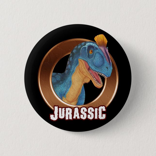 JURASSIC! Dinosaur 2 Inch Round Button (Front)