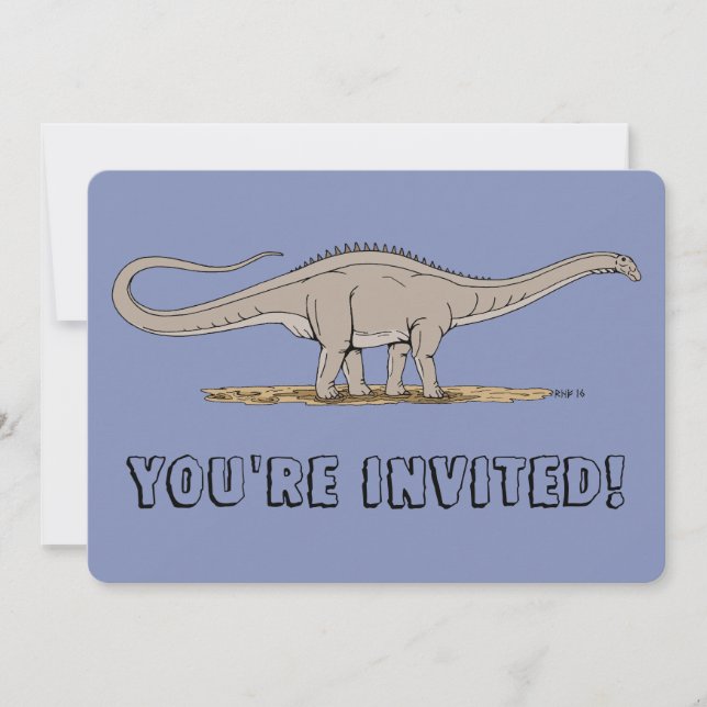 Jurassic Dinosaur Apatosaurus Invitation (Front)
