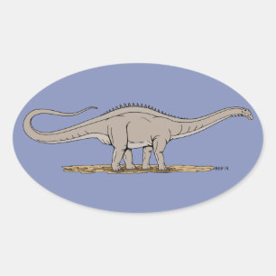 Jurassic Dinosaur Apatosaurus Oval Sticker