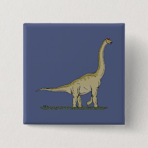 Jurassic Dinosaur Brachiosaurus 2 Inch Square Button