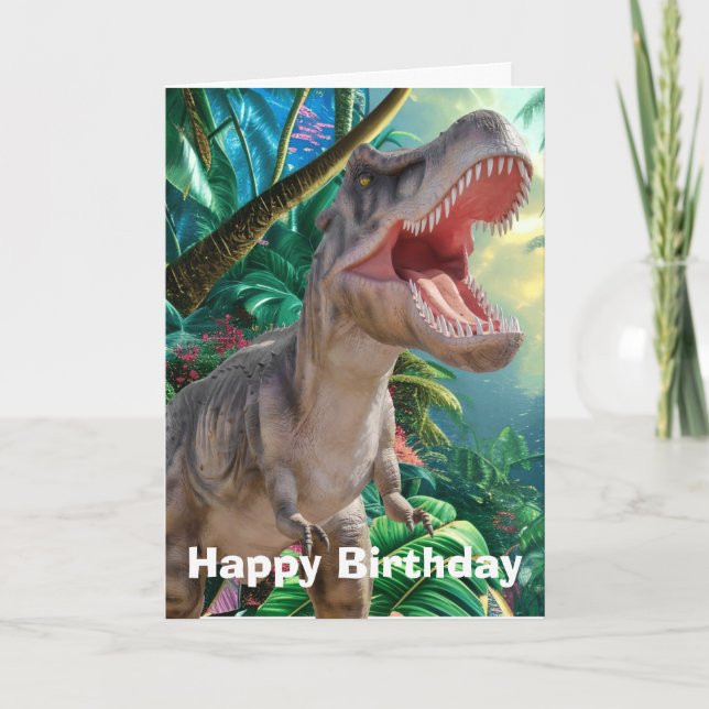 Jurassic Dinosaur carte d'anniversaire (Devant)
