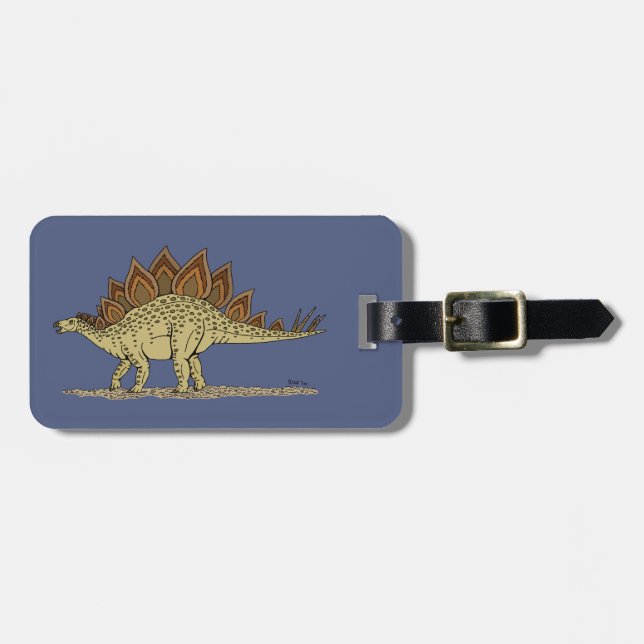 Jurassic Dinosaur Stegosaurus Luggage Tag (Front Horizontal)