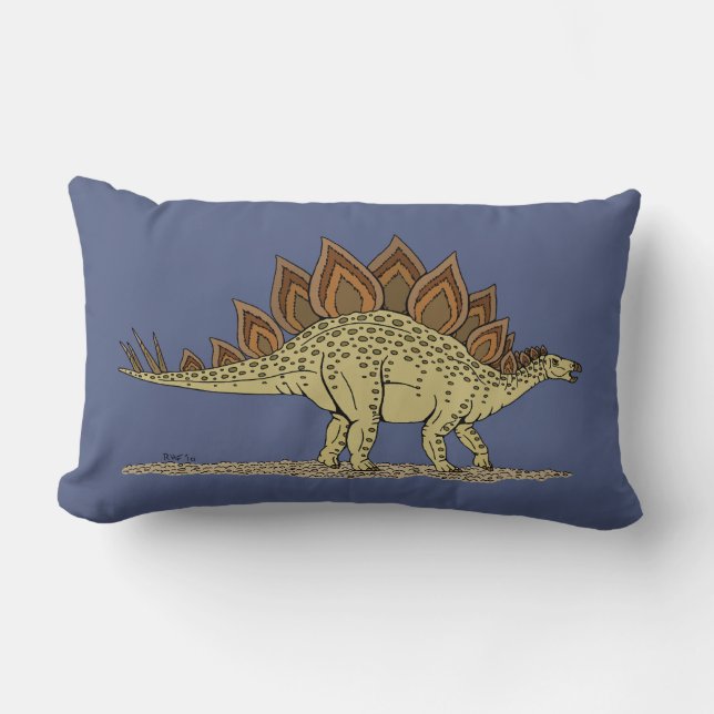 Jurassic Dinosaur Stegosaurus Lumbar Pillow (Front)
