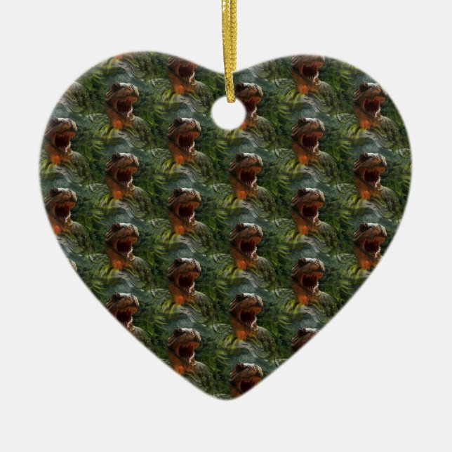 jurassic dinosaurs ceramic ornament (Front)