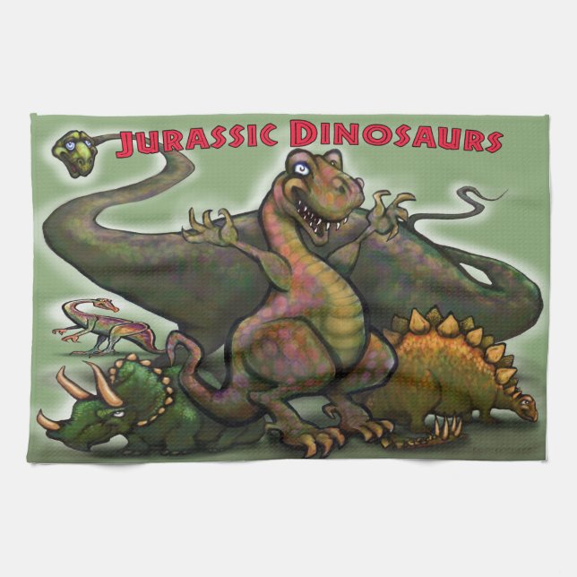 Jurassic Dinosaurs Kitchen Towel (Horizontal)