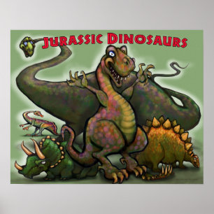 Jurassic Dinosaurs Poster