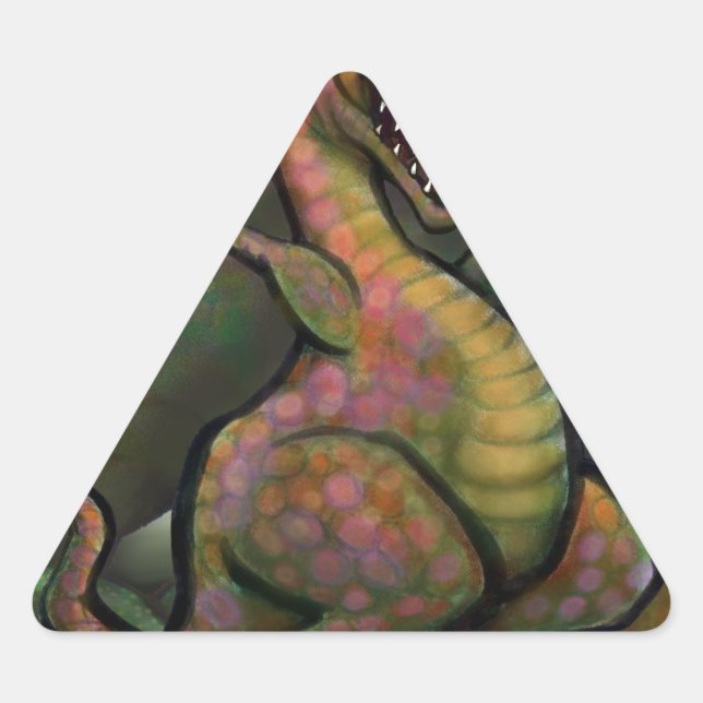 Jurassic Dinosaurs Triangle Sticker (Front)