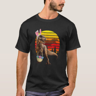 Jurassic Easter T Rex Retro Vintage World  Dinosau T-Shirt
