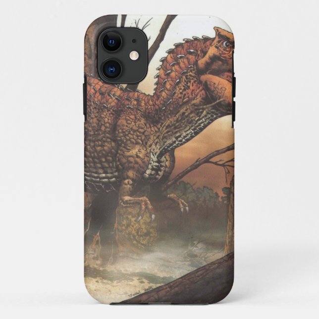 Jurassic Journey: Dinosaur in its Natural Habitat Case-Mate iPhone Case (Back)