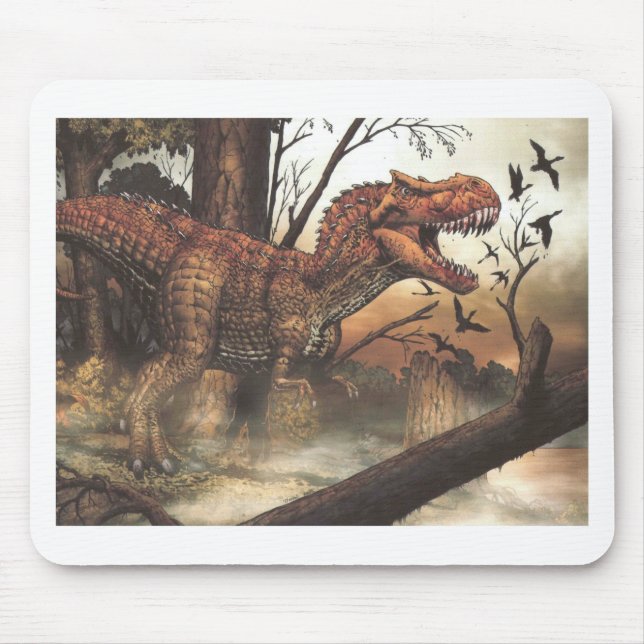 Jurassic Journey: Dinosaur in its Natural Habitat Mouse Pad (Front)