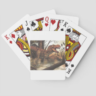 Jurassic Journey: Dinosaur in its Natural Habitat Playing Cards