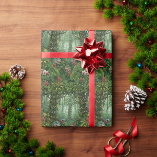Jurassic Jungle Christmas Dinosaurs Wrapping Paper