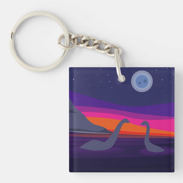 Jurassic Sunset Keychain (Front)