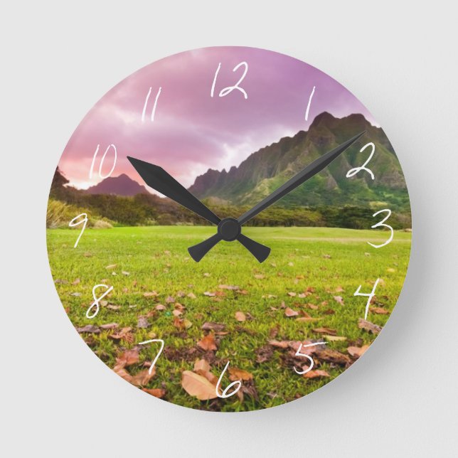 Jurassic Sunset Round Clock (Front)