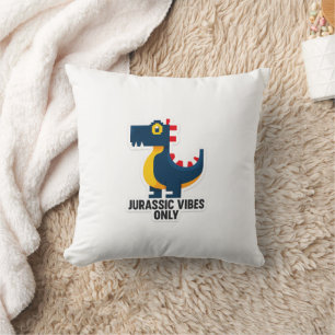 🦖 Jurassic Vibes Only – Dino Throw Pillow 🛋️✨