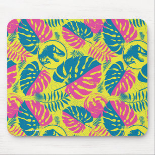 Jurassic World   Pink & Yellow Jungle Pattern Mouse Pad