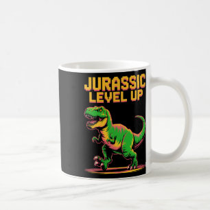 Juric Level Up Pixel Dinosaur Birthday Gamer  Coffee Mug