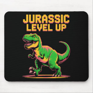Juric Level Up Pixel Dinosaur Birthday Gamer  Mouse Pad
