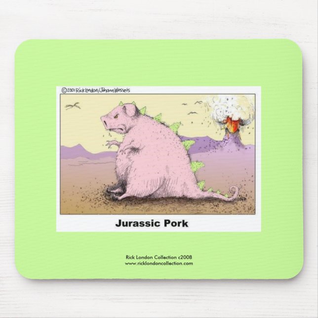 Jurrasic Pork Hilarious Cartoon Quality Mouse Pad (Front)