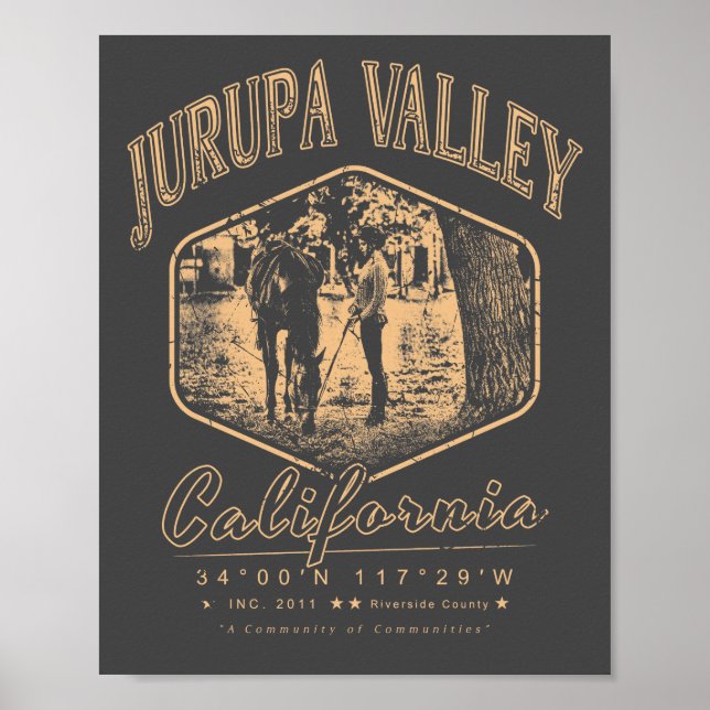 JURUPA VALLEY RIVERSIDE CALIFORNIA VINTAGE  POSTER (Front)