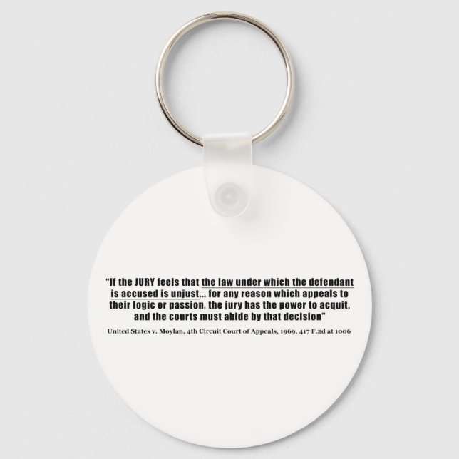Jury Nullification United States v. Moylan 1969 Keychain (Front)