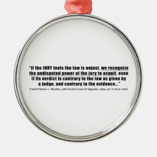 Jury Nullification United States v. Moylan 1969 Metal Ornament