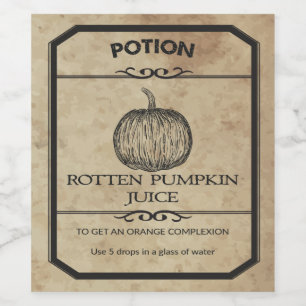 Jus Citrouille d'Halloween Rotten Étiquette apothe