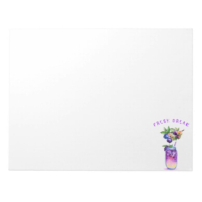 Jus de bleuets Cool Boire des fruits Bloc-notes (Devant)