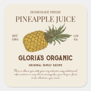 Jus de fruits d'ananas vintage Étiquette de produi