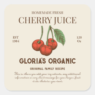 Jus de fruits de cerise vintage Étiquette de produ
