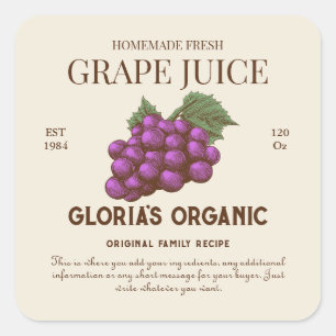 Jus de fruits de raisin vintage Étiquette de produ