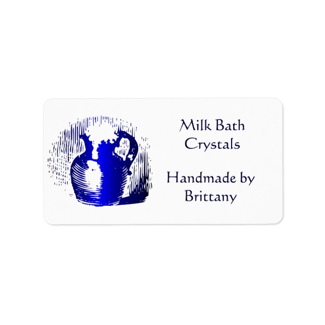 Jus de lait bleu blanc personnalisé Étiquettes d'a (Devant)