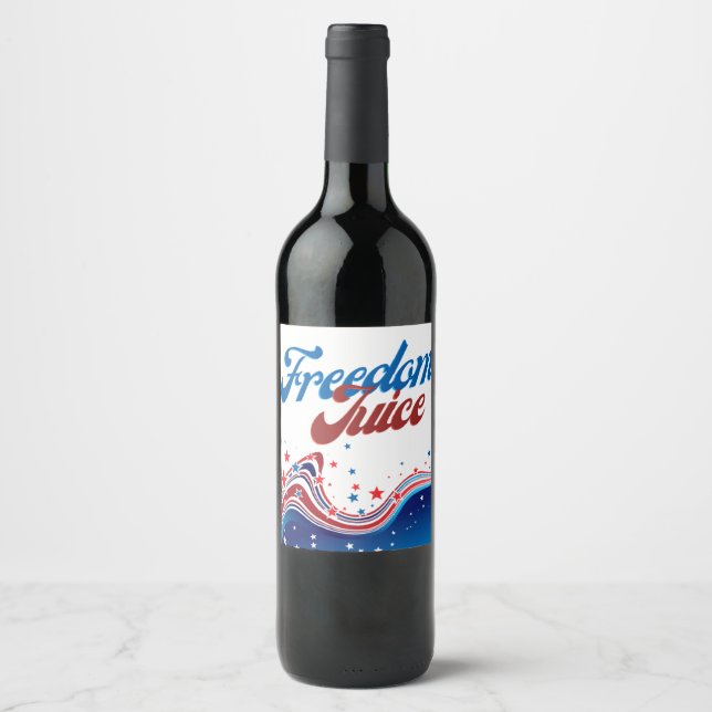 Jus de Liberté - 4 Juillet Étiquette de vin (Devant)