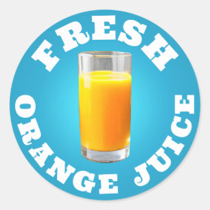 Jus d'orange frais Sticker rond classique