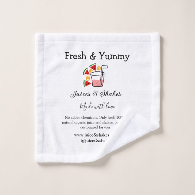 Jus & secousses restaurant site d'affaires social (Gant de toilette)