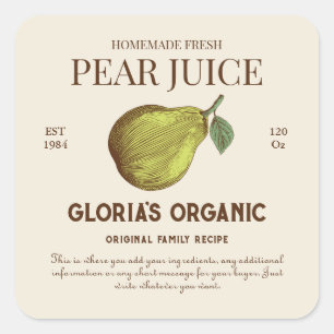 Jus vintage de fruits à poires Étiquette de produi