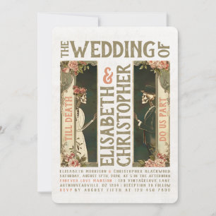 Jusqu'à la mort Art nouveau Faire-part de mariage