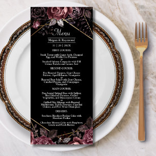 Jusqu'à la mort   Menu élégant floral gothique noi