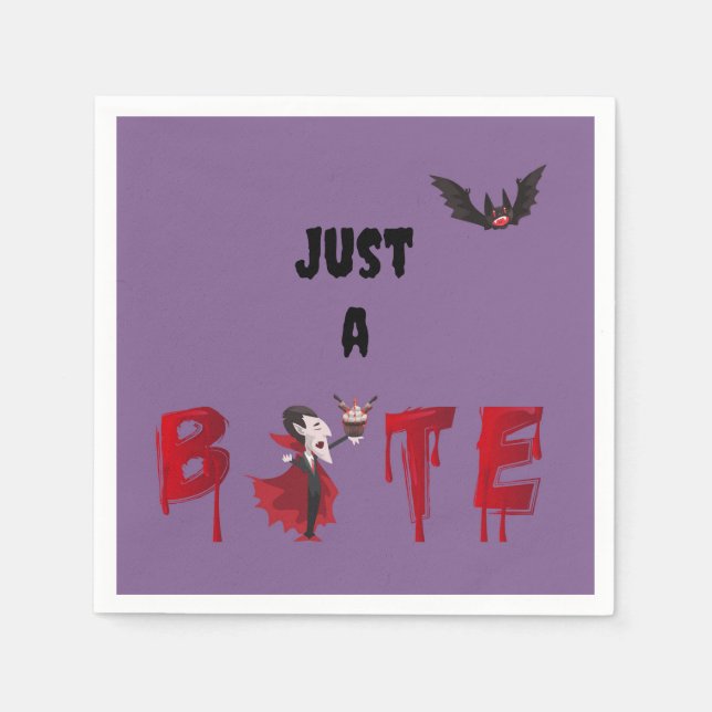 Just A Bite Vampire Cocktail Napkins (Front)